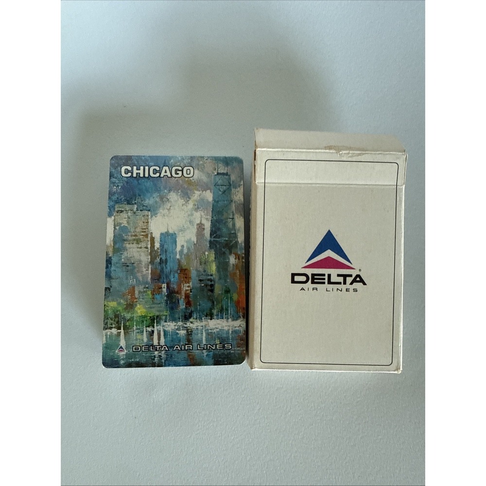 Delta Airlines Deck Of  Playing cards Chicago Vintage Sealed